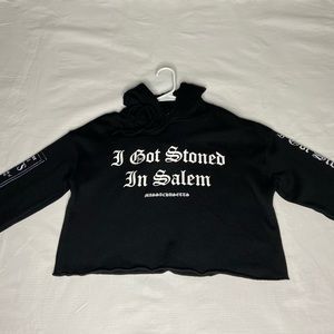 “I got stoned in Salem MA” crop top sweatshirt